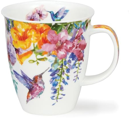 Dunoon Nevis 0.48 Litre Fine Bone China Mug Hummingbirds (Yellow)