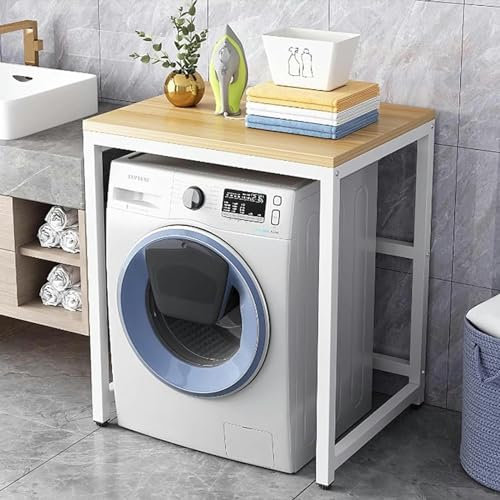 GZYHDC Scaffale Regolabile per Lavatrice a cestello - Scaffale salvaspazio per Piccola Cucina o Bagno, scaffale Organizer Indipendente sopra la Lavatrice con Piedini Antiscivolo