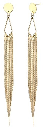 Adramata Boucles d'Oreilles Femme Or Hypoallergénique Tige Acier Inoxydable Boucles d'Oreilles Femme Fantaisie Pendantes Longue Tassel Bijoux Femme Fille Boucles d'Oreilles Femme Pendantes,2