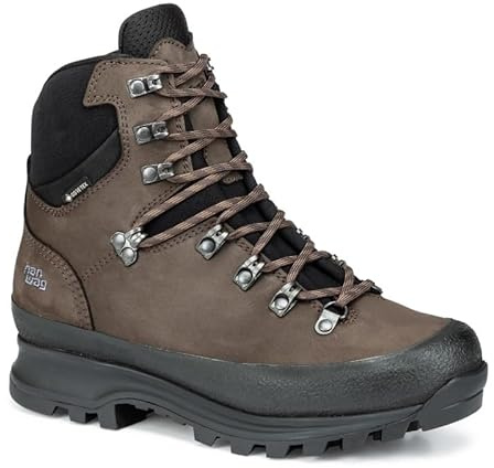 Hanwag | Modell: Nazcat II Wide Lady GTX | Mocca/Black | Leder | Gore-Tex® | Damen Wanderstiefel (Mocca/Black, EU Schuhgrößensystem, Erwachsene, Damen, Numerisch, Breit, 39 1/3)
