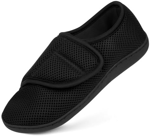 HOTUT Chaussures Diabétiques pour Hommes, Chaussures Extra-Larges, X-Large Chaussures De Marche Ajustables, Rééducation Orthopédique Chaussures Âgées Soulagement De La Douleur Au Pied