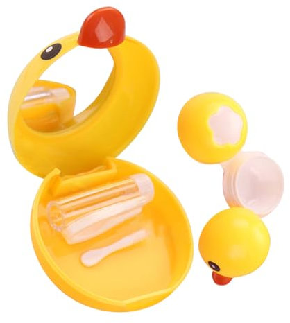 MYSUNBAR Contact Lens Case, Small Contact Lens Companion Box, Cute Care Box, Yellow Duck, multicoloured, Pocket organiser