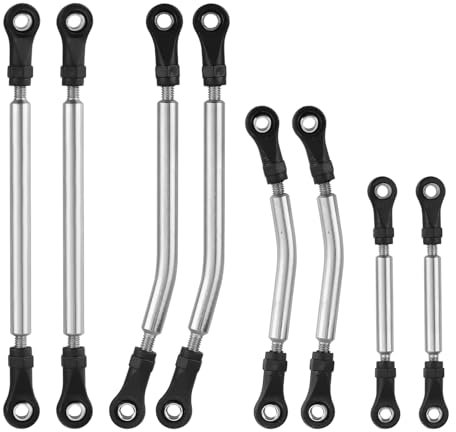 PEUTIER 8pcs High Clearance Links, Stainless Steel Chassis Links High Clearance Link Rod Linkage Set for Traxxas TRX4M 1/18 RC Crawler