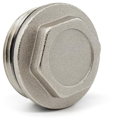 Kudos-Trading - 1 BSP Male Plug Stop End Cap, Plumbing Joints and Connections, Brass 10 Bar, Max. Temp. 95°C, BSP Connector Blanking Cap Corrosion Resistant Reliable Seal, Easy Installation.