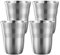 Adorila Lot de 4 gobelets en acier inoxydable pour enfants, 250 ml, isothermes à double paroi, verres empilables en métal pour boissons froides et chaudes
