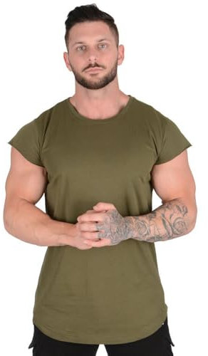 T-Shirt Herren Sommer Running Workout Atmungsaktiv Kurzarm Herren Stehkragen Einfarbig Elastizität Schnelltrocknend Sportshirt Herren Sport Fitness Casual T-Shirt Herren N-Army Green XXL