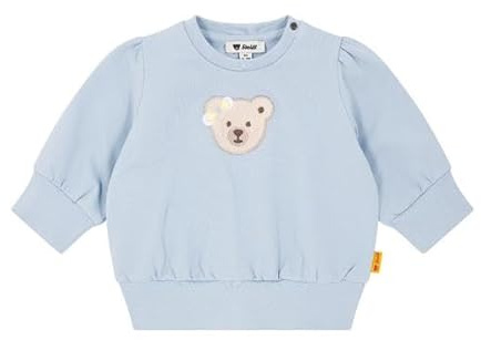 Steiff Sweatshirt EU Größe 74 Chambray Blue, Langarm-Sweatshirt, Longsleeve für Kinder, Pullover langärmelig, Babyoberteil, ideales Basic Shirt, bequem und weich, waschmaschinenfest