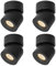 Aisilan 4er Schwarz Deckenstrahler LED Dimmbar, 9W 360° Schwenkbar Deckenlampe Spots Modern Warmweiß Drehbar Deckenleuchte Strahler für Schlafzimmer Wohnzimmer
