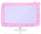 Funda rosa para monitor de 23 a 27 pulgadas, bonita funda para monitor de computadora con lazo, tela de encaje, cubierta antipolvo para monitor, cubierta para monitor de TV, cubierta de PC, decoración