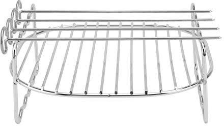 ABOOFAN 1 Jeu Gril En Acier Inoxydable Friteuse à Air Ninja Doublure Panier De Friteuse à Air Pour Empilable Deux Échauffement Séchoir Pour Évier Casseroles à Four Étagère Cuisiner Silver