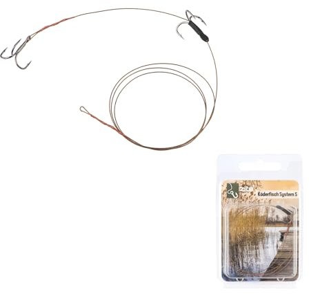 Zite Fishing Hecht Köderfisch-System Justierbar S, M & L | Köderfische 5-20 cm Hechtangeln | Drillingssystem Angsthaken Fertigsystem | Stingerhaken Raubfisch Fertigmontage | Köderfischmontage (S)