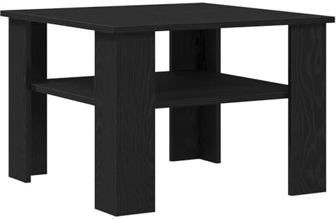 vidaXL Couchtisch Schwarze Eiche 60 x 60 x 42 cm Holzwerkstoff, Stylischer Wohnzimmertisch, langlebige Eichenoberfläche, kompakt und modern, funktionales Möbelstück
