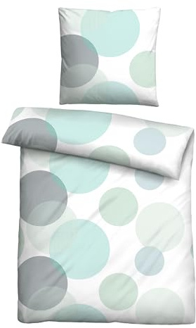 Traumhaft schlafen - Castell - Markenbettwäsche Thermo-Fleece Bettwäsche 0360660 Blasen 1x 155x220 cm + 1x 80x80 cm, Mint