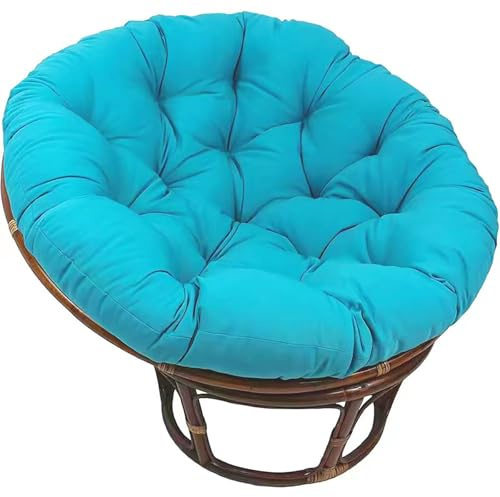 Generisch Rundes Gartenstuhlkissen, Sitzkissen HäNgesessel, Kissen FüR Eierstuhl, Kissen FüR HäNgesessel Rundes Dicke RattanmöBel Und Gartenstuhl,Sky Blue,60x60cm
