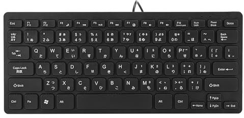 Ouitble Wired Mini Japanese Keyboard Ultra Thin USB Interface 78 Key Computer Keyboard for Desktop and Laptop ABS Plastic Black Compact Design