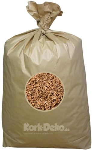 100 Liter grobes Korkgranulat | Kork-Granulat 3-12 mm | im 100L Papiersack | hergestellt aus recycelten Naturkorken | Verarbeitung in einem sozialen Unternehmen