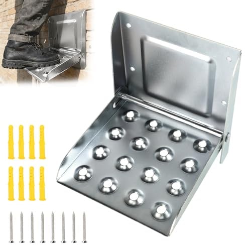 Vunanvu Klappbare LKW Trittstufe Verzinkte Stahlblech Trittstufe Klappbar 18.8x18x17.5 cm rutschfest Klapptritt Steighilfe Faltbare Fußpedal Autoeinstiegstritt Fußstufen für LKW Anhänger