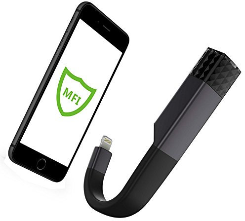 Devia USB Flash Drive, Rotating Memory Stick External Storage 64GB with Lightning Connector [Apple MFI Certified] for iPhone / iPad / iPod (Black) (Black)