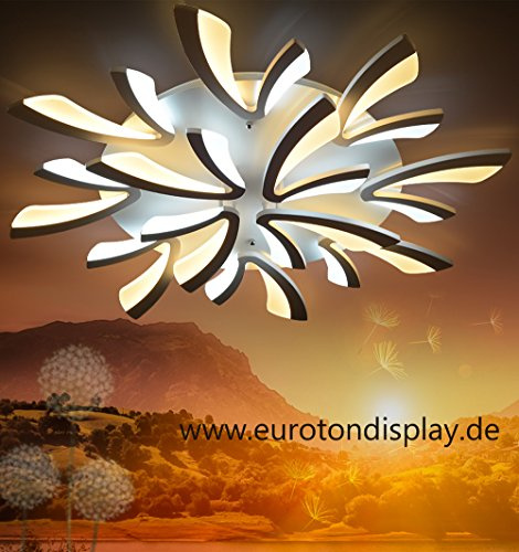 Eurohandisplay XW062-15 LED Deckenleuchte mit Fernbedienung Lichtfarbe/Helligkeit einstellbar Acryl-Schirm weiß lackierter Metallrahmen Modernes Design Energieeffizienzklasse: A+