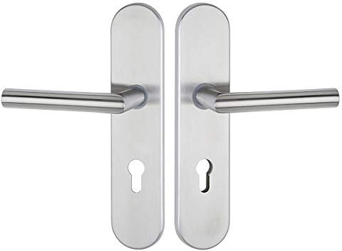 Hermat HT-Schutz-Drücker-Garnitur 1802 - Basic 02 | 92mm | Türstärke 64-83mm | Edelstahl matt |