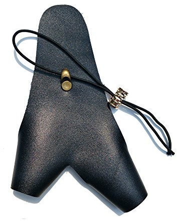 SHARROW Bogenhandschuh Schießhandschuh 2-Finger Handschuh Fingerschutz für Linke Hand Bogensport Jagd (Schwarz)