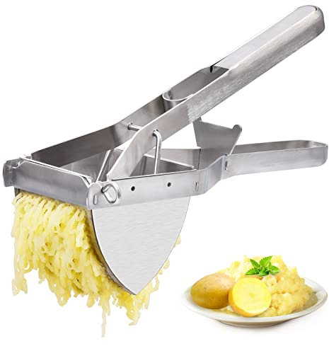 CUGLB - Schiacciapatate professionale in acciaio inox, per purè di verdure e utensili da cucina, schiacciapatate per purè di verdure cremose