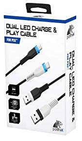Panthek Dual Led Charge & Play Cable (Soft Cable) - With Led At Joypad Side Ps5