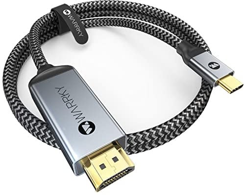 WARRKY USB C auf HDMI Kabel, |4K 60Hz 2K 144Hz| Thunderbolt 3/4 auf HDMI Konverter, [HDR, HDMI 2.0] Kompatibel mit iPhone 16 Serie, MacBook Pro/Air, iPad Mini 6/Pro/Air, Galaxy S8 zu S24, usw - 3M