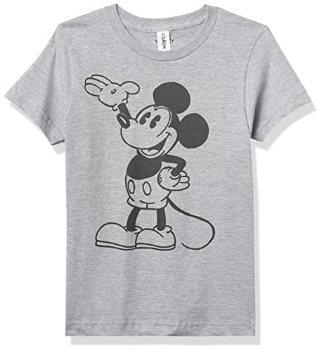 Disney Characters Mickey Pose Boy's Crew Tee, Athletic Heather, X-Small, Athletic Heather, XS