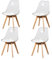 BenyLed Juego de 4 sillas de Comedor de Estilo escandinavo, diseño Retro, sillas Laterales de acrílico Transparente, Silla de Cristal con cojín tapizado de PU (Blanco)