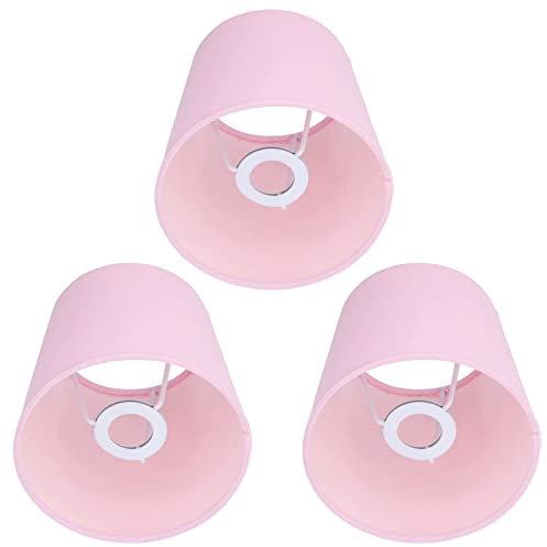 Paralume 3PCS E14, Paralume in Tessuto Interventistico, Paralume Rosa per Lampada da Soffitto per Lampada da Tavolo e Lampada da Terra