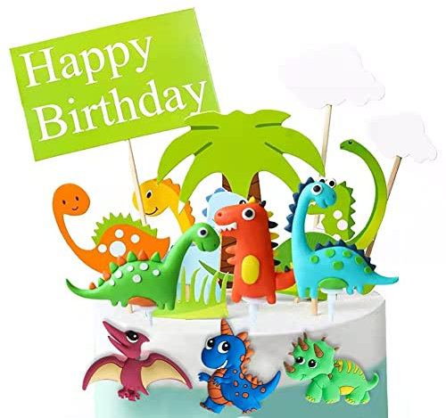 Dinosaurier Geburtstag Kuchen WahYikHo 17 Stk Dinosaurier Cake Topper, Dinosaurier Party Cupcake Toppers, Dinosaurier Tortendeko Geburtstag Deko für Kindergeburtstage, Babyparty, Partyzubehör