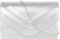 MEGAUK Damen Clutch Elegante Abendtasche Wildleder Handtasche Envelope Tasche Unterarmtasche mit Kette für Hochzeit Wedding Prom Party Silber