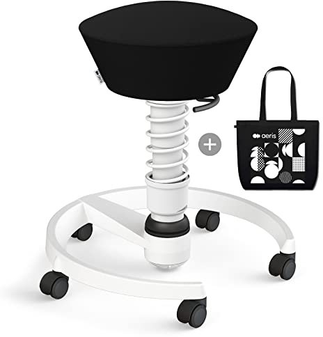 aeris Swopper – Ergonomischer Hocker – Bürohocker höhenverstellbar – Vielseitiger Schreibtischstuhl für einen gesunden Rücken – Bürostuhl mit Rollen, Feder Standard