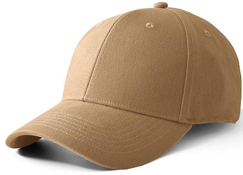 Artexia, Kappe mit Visier, 100 % Baumwolle, Baseballkappe, Unisex, regulierbar, Khaki, One size