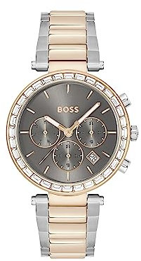 BOSS Multi Zifferblatt Quarz Uhr für Damen mit Rotgoldfarbenes Edelstahlarmband - 1502690