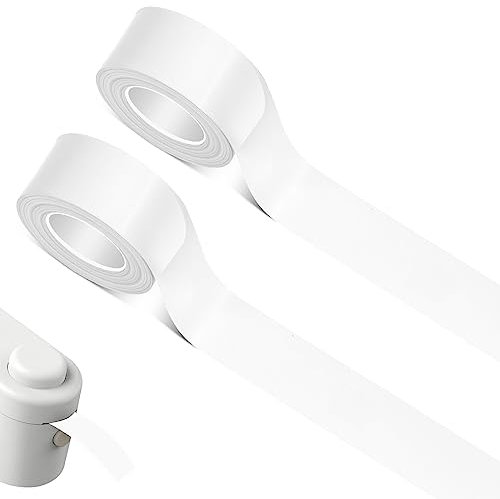 Hemiks 2 Rollen Thermo-Etikettenband, 16 mm x 4 m Kompatibel Etikettenband, Selbstklebende Etikettenband für L1/Q1/M1 Etikettendrucker – auf Größe Zuschneidbar – Transparent