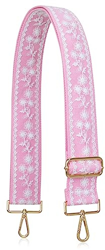 ALLZEDREAM Sangle de rechange pour sac à main ou sac à bandoulière 5,1 cm de large réglable en dentelle brodée à paillettes