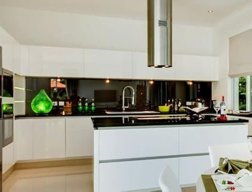 Black Plastic Acrylic Kitchen Bathroom Splashback Like Glass (1000mm x 1000mm)