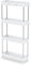Carrito Organizador con Ruedas Giratorias de 4 Alturas Estrecho - Carro Cocina, Baños, Garaje u Oficina - Carrito para Almacenamiento Móvil - Blanco - 40 x 13 x 85 cm - Aktual