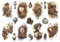 Steampunk-Reispapier, 29,21 x 40,64 cm – 17 einzigartige Steampunk-Bilder, gedruckt auf 36 g/m² Maulbeerpapier, sichtbare Fasern für Decoupage-Möbel, Renovierungsarbeiten.