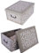 Kreher® 2 Stück Aufbewahrungsbox mit Deckel, Deko Papp-Karton, Stapelbox, 45 Liter mit Griffen, 51 x 37 x 24 cm (Barock Blume Provence)