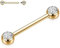 AROWRO 14G Nippel Zungenpiercings Gold Nippel Zungenringe Nippel Zungen Barbells Zunge mit Innengewinde Titan Nippel Ring 14mm Barbell Nippel Ringe CZ Nippel Piercing