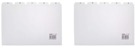 HAN Register A - Z, DIN A5 quer, 25-teiliges, Karteiregister, Leitregister für Karteiboxen, Karteikästen und Karteitröge, 985, grau (Packung mit 2)