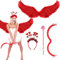 ALNILK Amor-Kostüm-Set Amor Bogen Pfeil 80cm Engelsflügel: Valentine Karneval Kostüm Prop Partyzubehör - Herz Stirnband Amor Requisite Cosplay für Mädchen Jungen Frauen Kinder Erwachsene