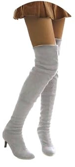 EGSDMNVSQ Stivali Sopra Il Ginocchio Donna Stivali Invernali Caldi Stivali Scamosciati con Gambale Lungo e Tacco Basso Stivali Scamosciati con Tacco a Spillo Stivali Slip On Lunghi