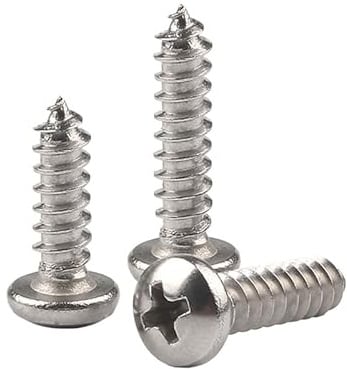 ORANXIN M4 x 18mm 50 Pcs Tête ronde Vis à bois Acier inoxydable 304 Vis autotaraudeuses Tête Pan Cruciformes Queue Pointue
