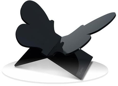 LIZ QNNALY Transparenter Buchhalter aus Acryl, transparenter Leseständer mit Briefbeschwerer, perfekt für Kochbücher, Zeitschriften und Bibeldisplay (schwarzer Schmetterling)