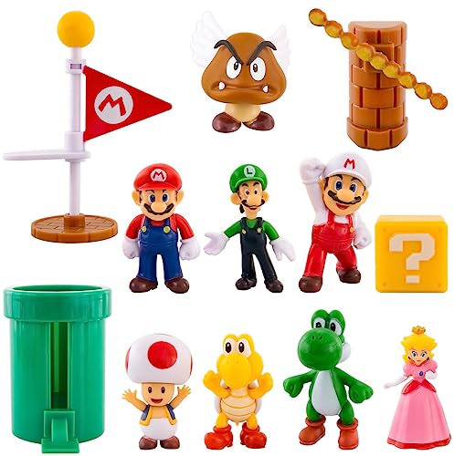12 Pcs Bros Cake Toppers, Super Figures Cake Decorations Party Decorations Game Birthday Cake Topper Kid Toys Cake Decorations Birthday Party Supplies for Boys Girls Children Kids