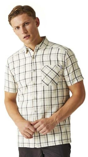 Regatta Chemise à Manches Courtes Mindano VIII pour Homme, Gris argenté/Carreaux cendrés